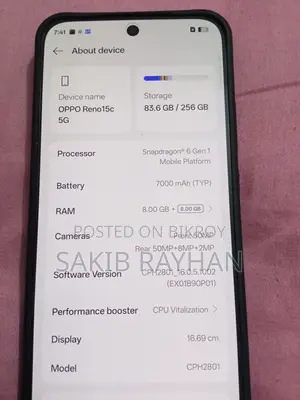 Oppo Reno15 F 5G 256 GB Blue