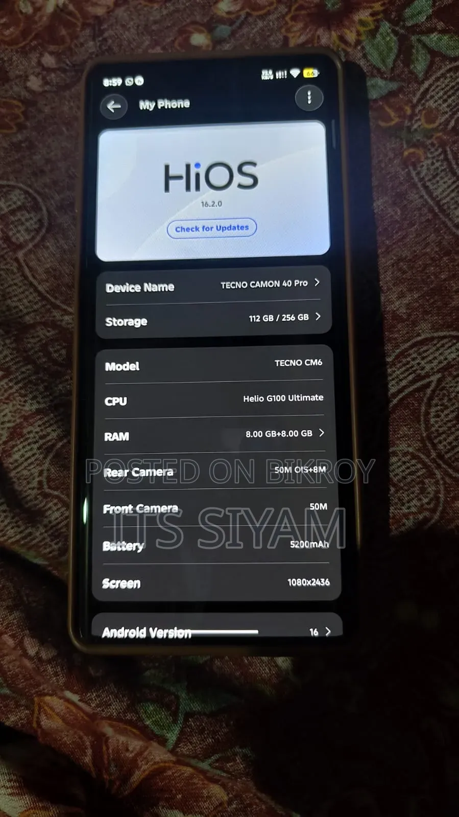 টেকনো ক্যামন ৪০ প্রো ৪জি ২৫৬ জিবি সিলভার