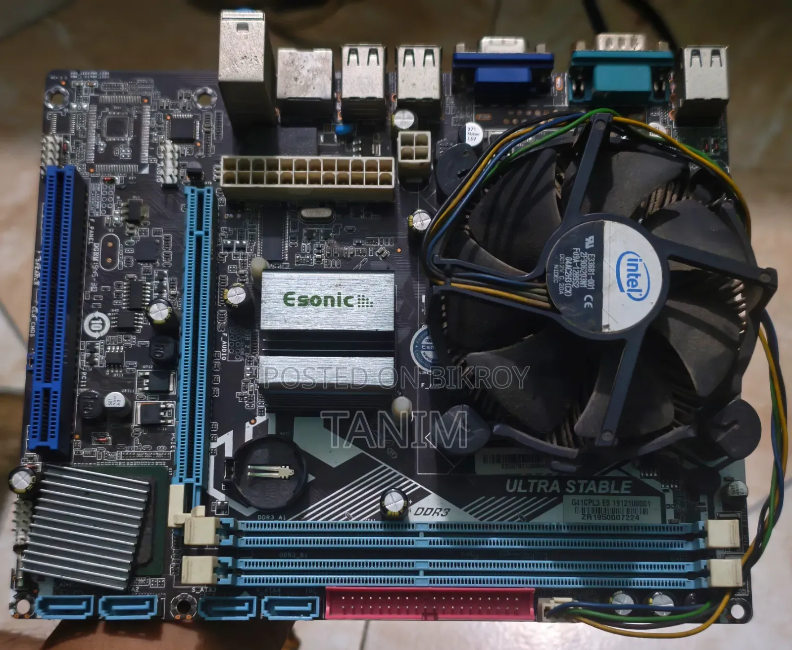 Esonic G41 DDR3 Motherboard With Intel Processor Fan (Fully Fresh)