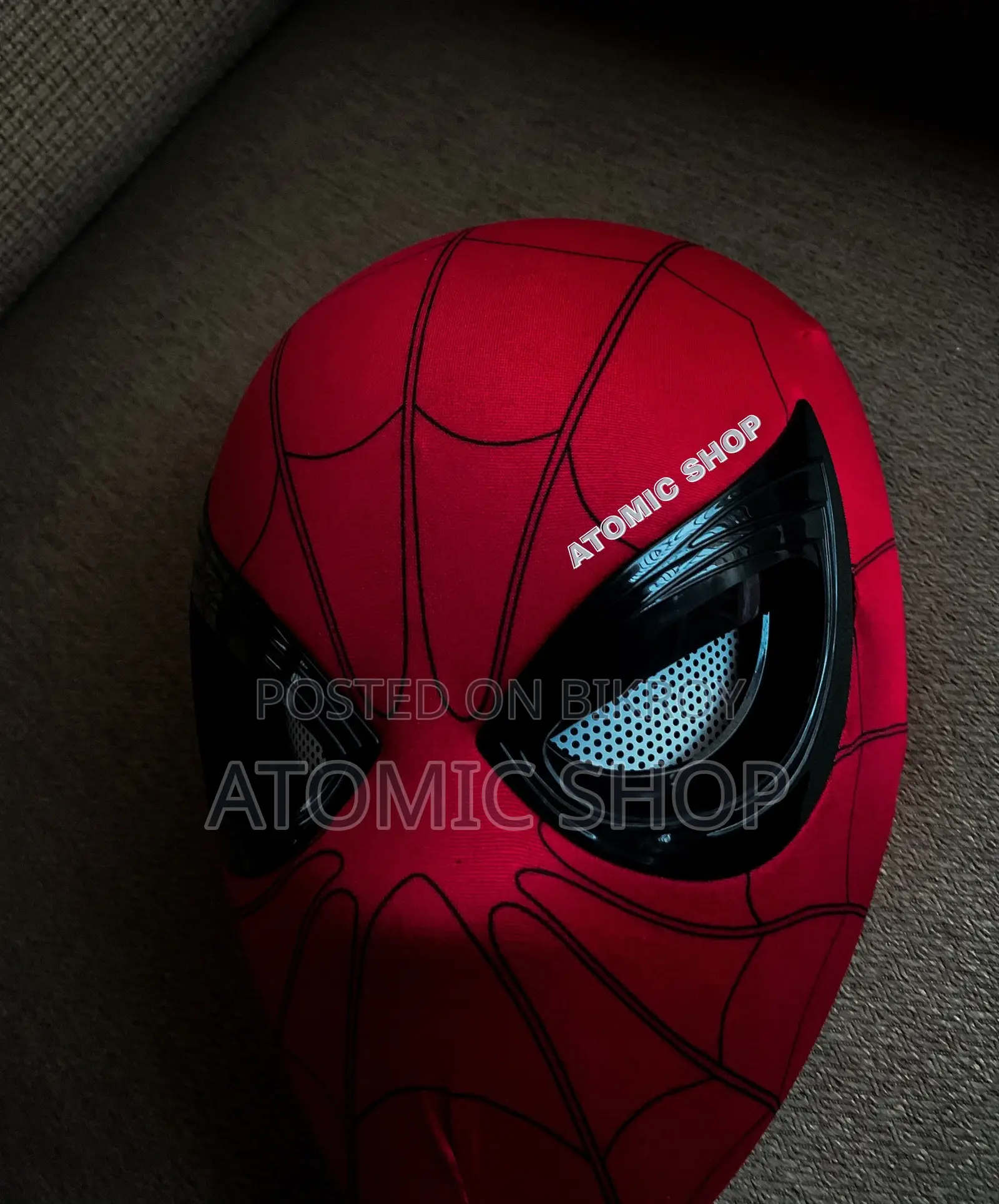 Spider-Man Mask | Chin Controlled Movable Eyes | Realistic Cosplay Mask