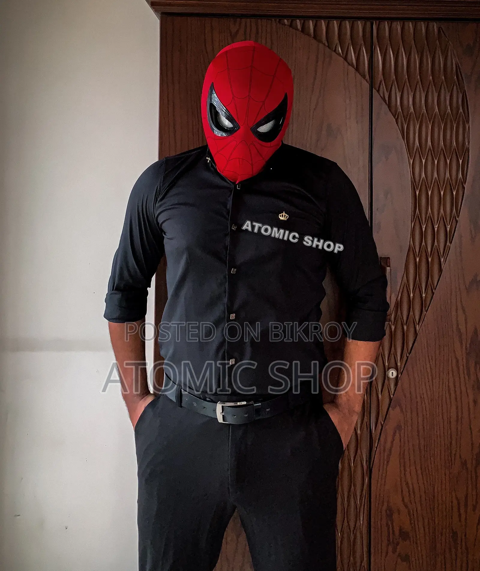 Spider-Man Mask | Chin Controlled Movable Eyes | Realistic Cosplay Mask