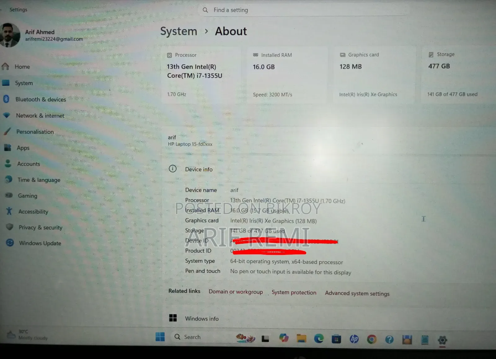 Laptop HP 15 16GB Intel Core i7 SSD 512GB