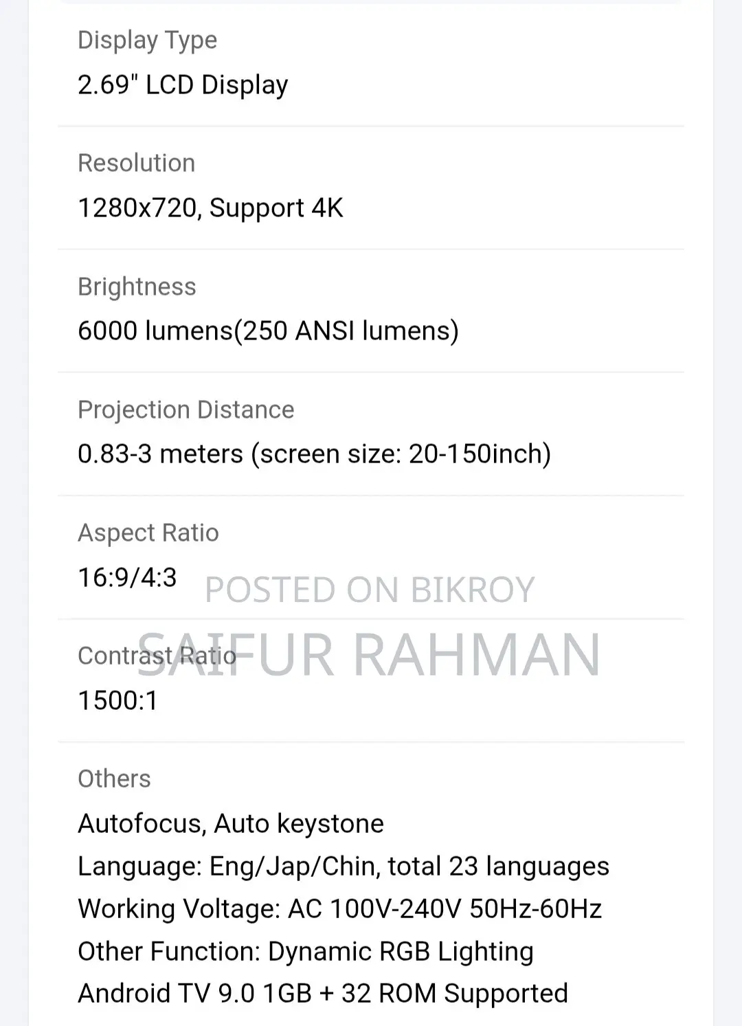 HAViT PJ 215 Projector