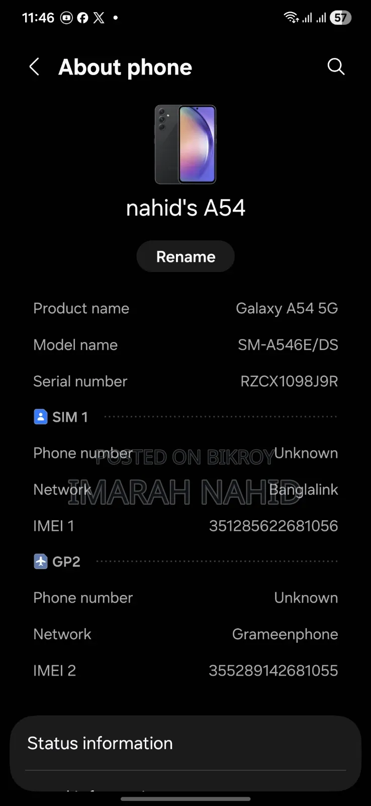 Samsung Galaxy A54 5G 128 GB Black