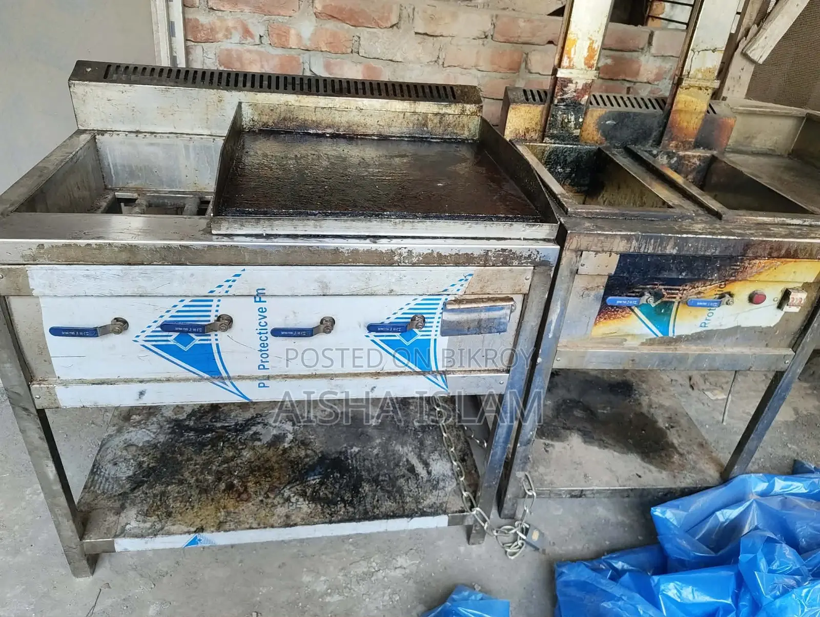 Profesonal Double Burner, Hot Plate With Griler, 8/8 Double Deep Fryer