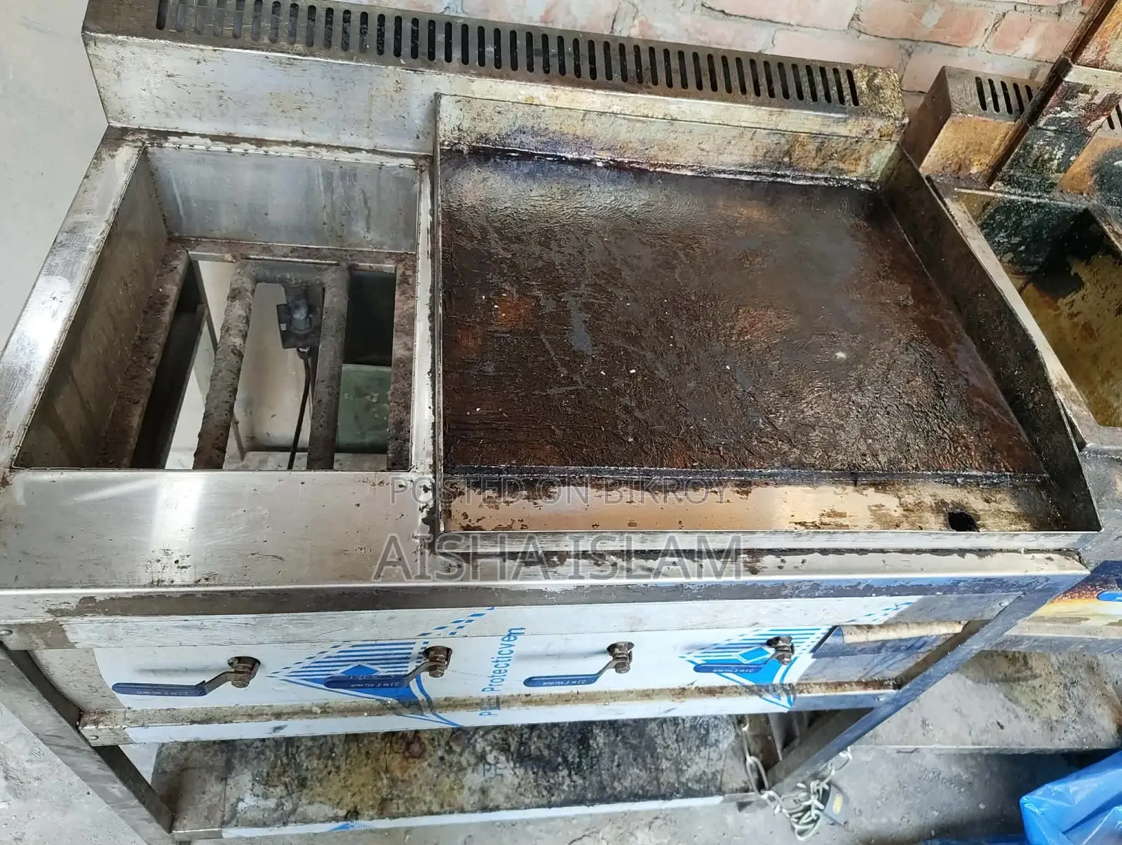 Profesonal Double Burner, Hot Plate With Griler, 8/8 Double Deep Fryer