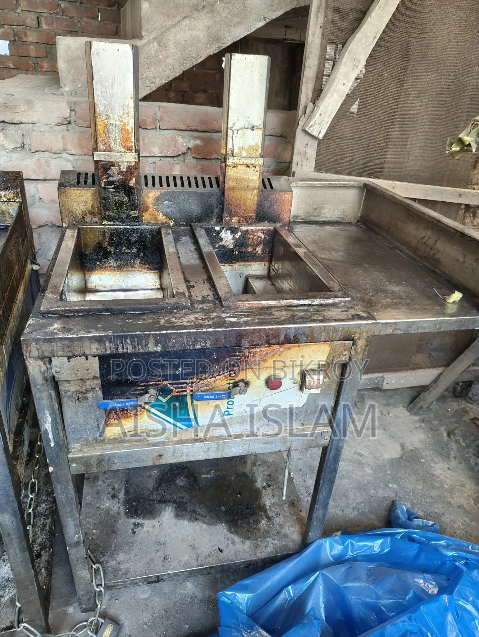 Profesonal Double Burner, Hot Plate With Griler, 8/8 Double Deep Fryer