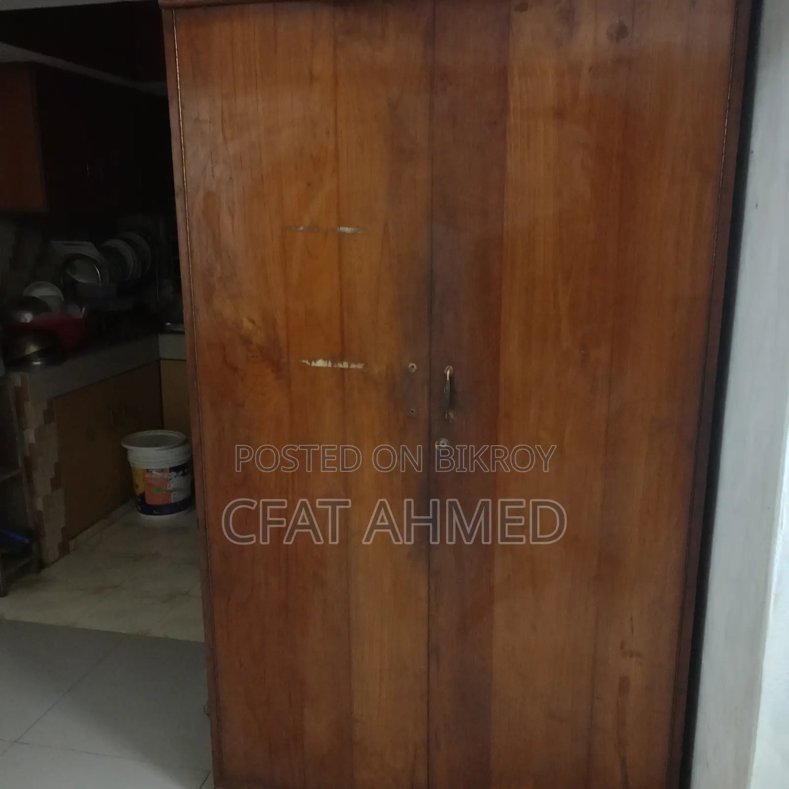 Original Teak Wood 2-Part Almirah