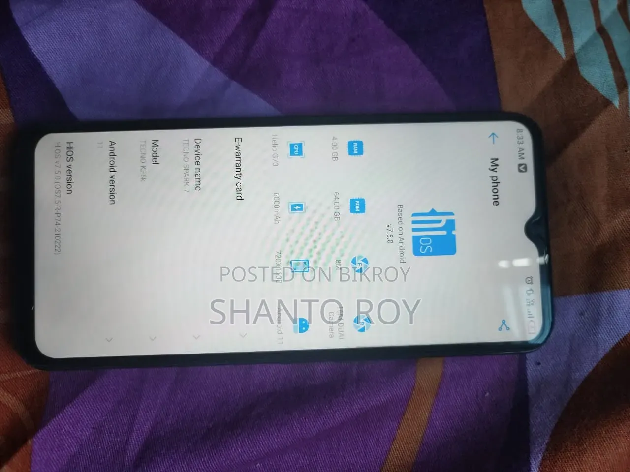 Tecno Spark 7 64 GB Black