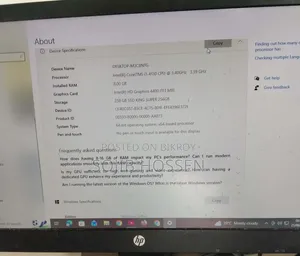 Desktop Computer 8GB Intel Core I3 SSD 256GB