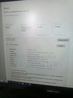 Desktop Computer 8GB Intel Core i5 SSD 160GB