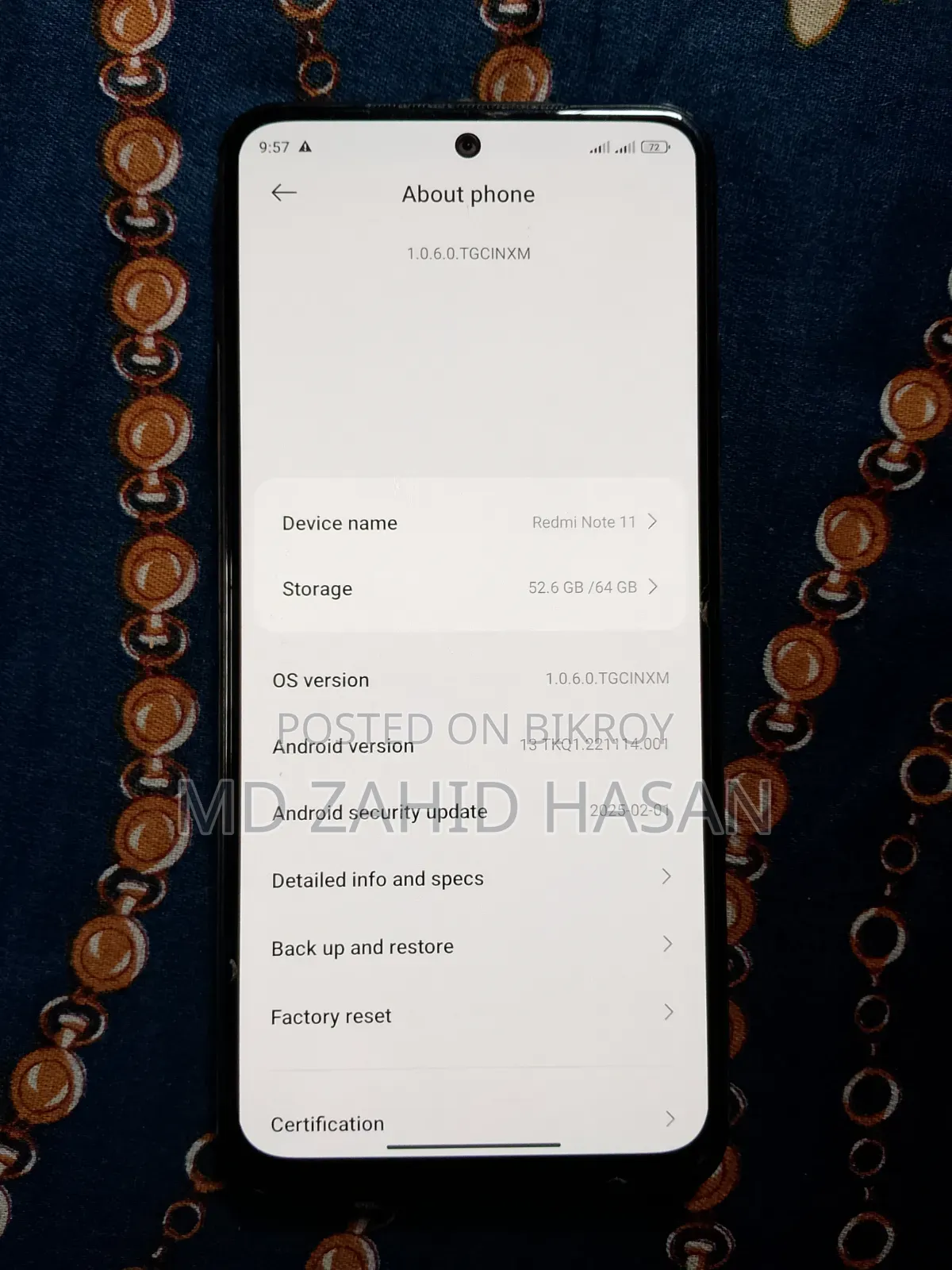 শাওমি রেডমি নোট ১১ ৬৪ জিবি ব্ল্যাক