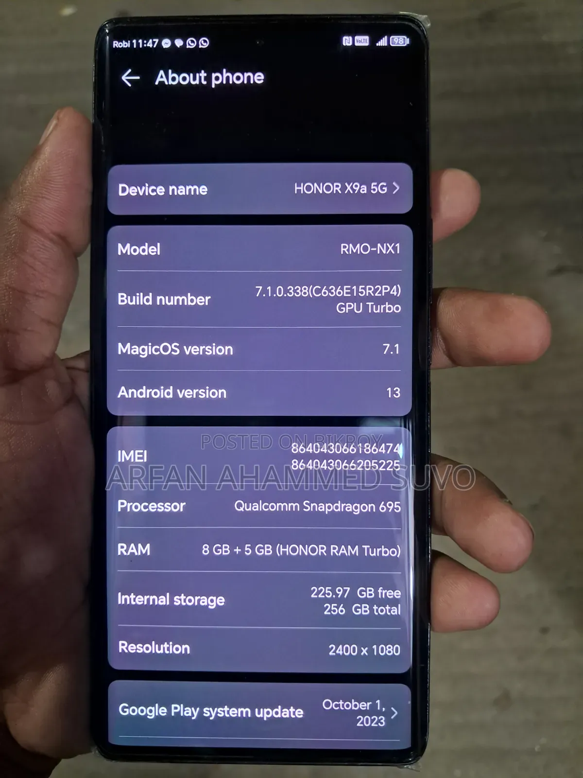 Honor X9a 256 GB Black