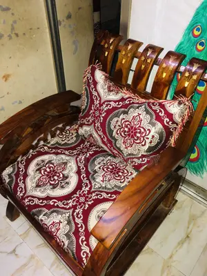 Chittagong Burmese Teak Wood 5-Piece Sofa Set. Used for 3 months, Price 60000