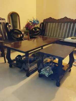 সেগুন কাঠের সোফা সেট ৫ সিট ৩টি টি টেবিল সহ