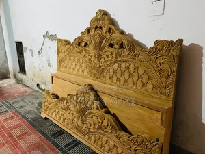 Teak Wood Bed For Sale 6/7 Feet Semi Box