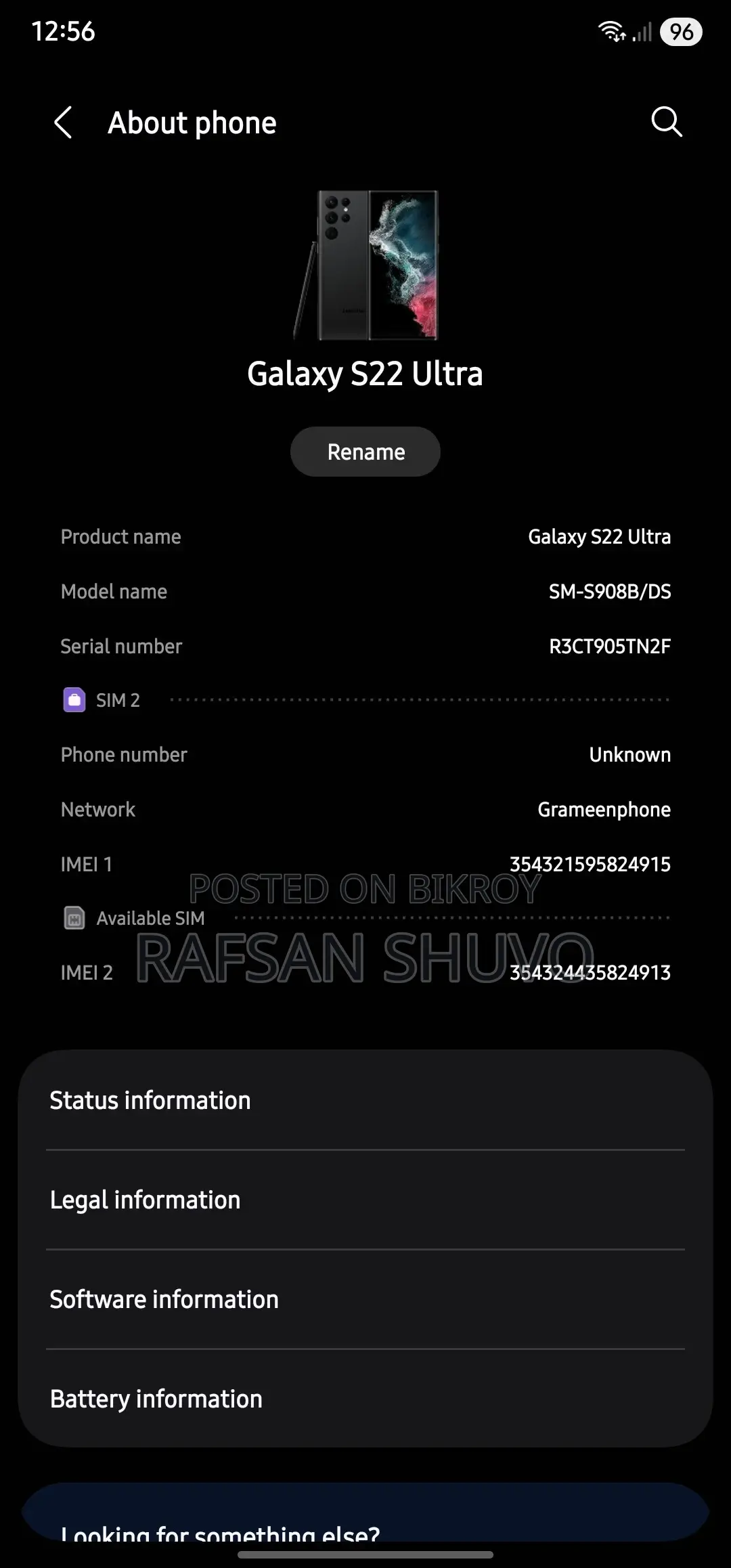 Samsung Galaxy S22 Ultra 256 GB Black