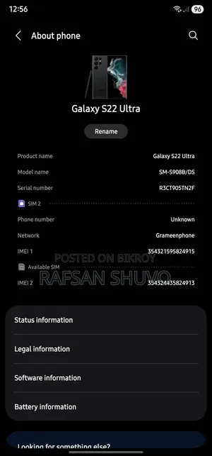 Samsung Galaxy S22 Ultra 256 GB Black