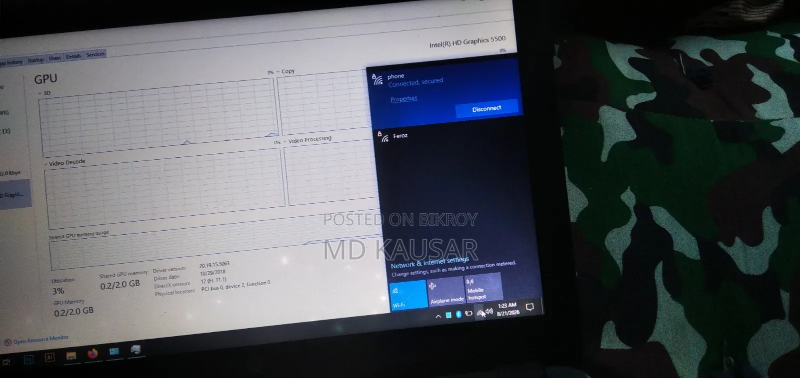 Laptop HP 15 4GB Intel Core I3 SSD 128GB