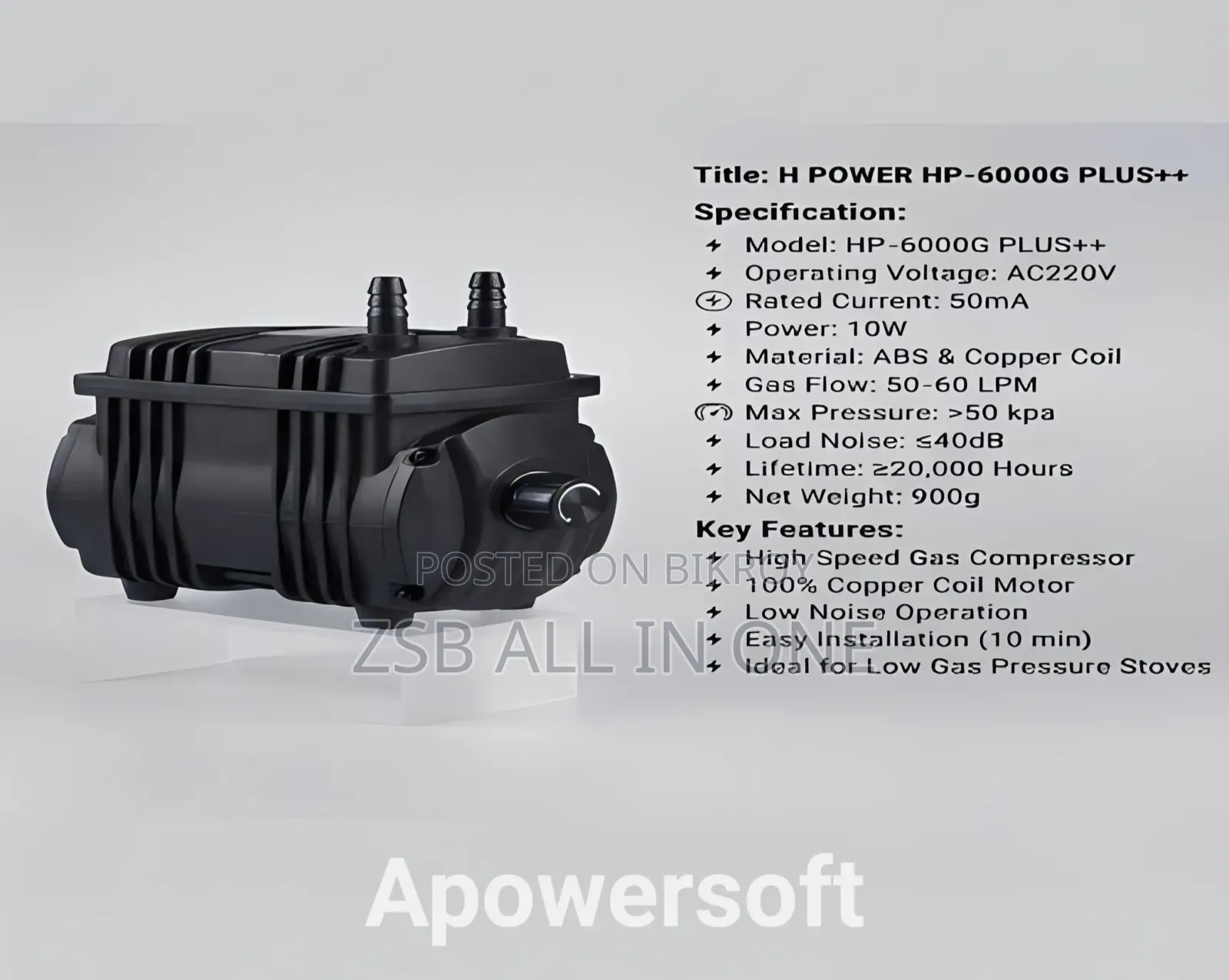 High Speed HP-5000++++ Gas Booster Pump