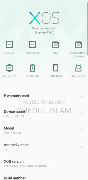 Infinix Hot 10S 128 GB Black