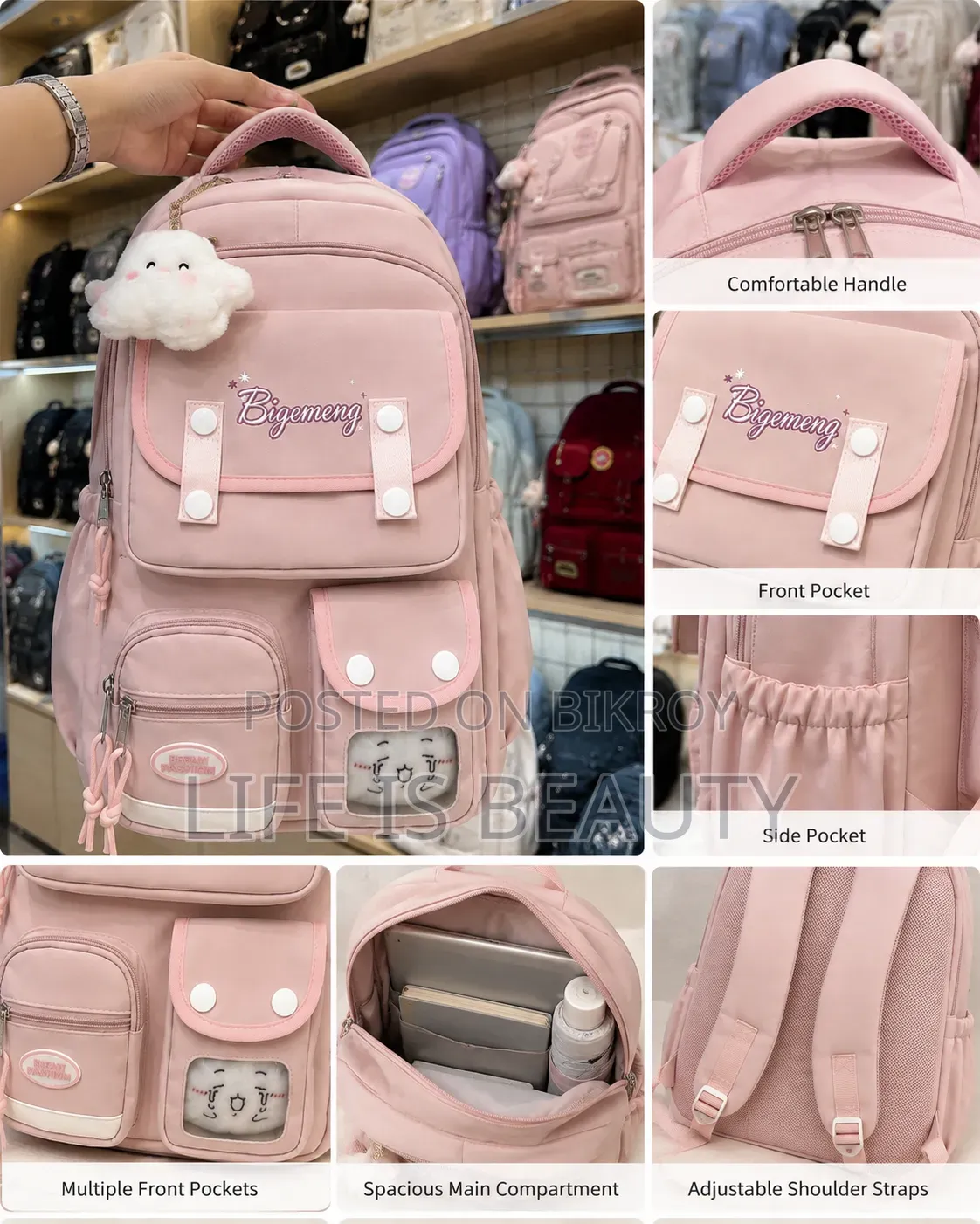 Cute Kawaii Backpack for Girls | Stylish School College Bag