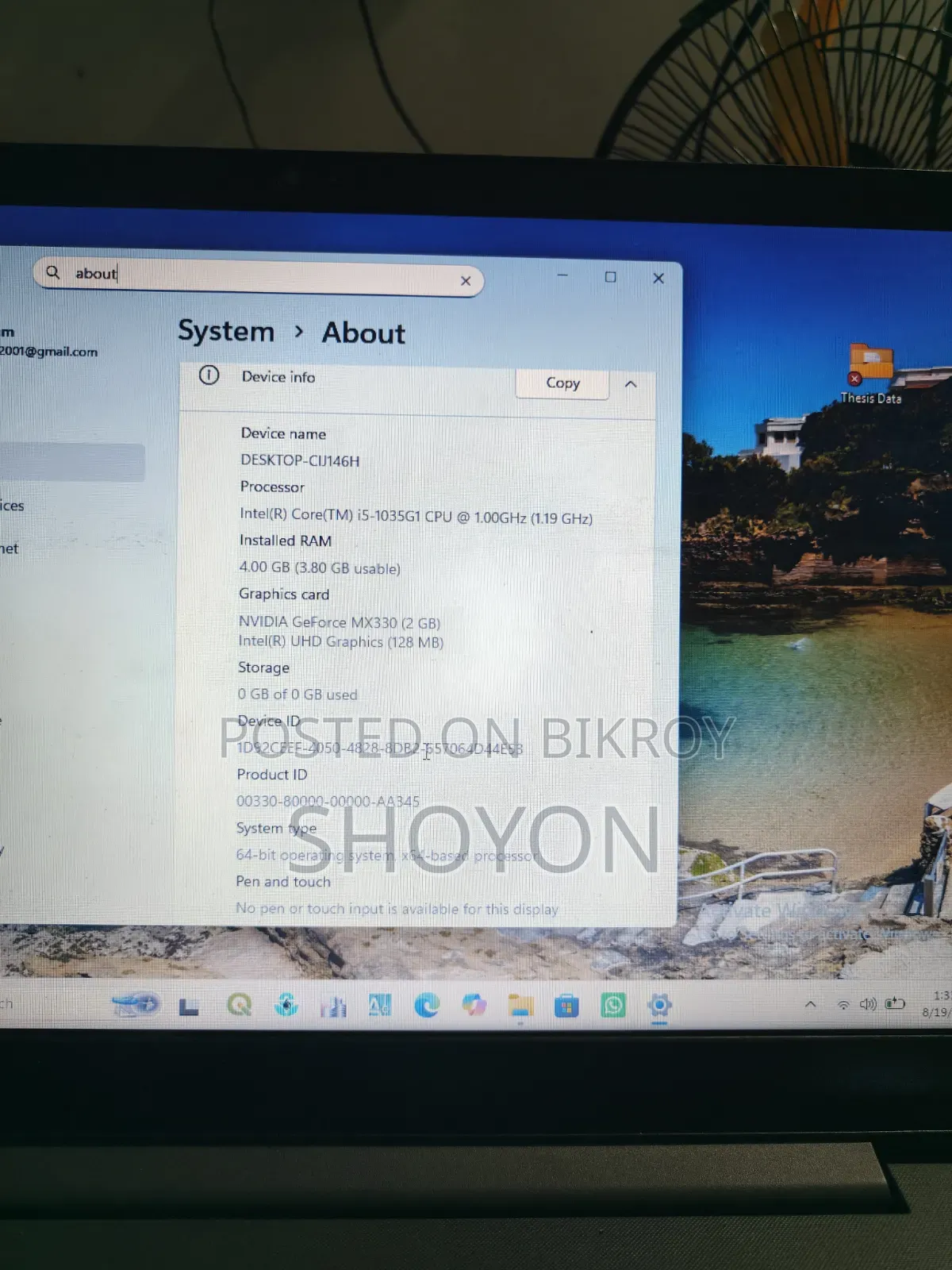 Laptop Lenovo V15 4GB Intel Core I5 HDD 512GB