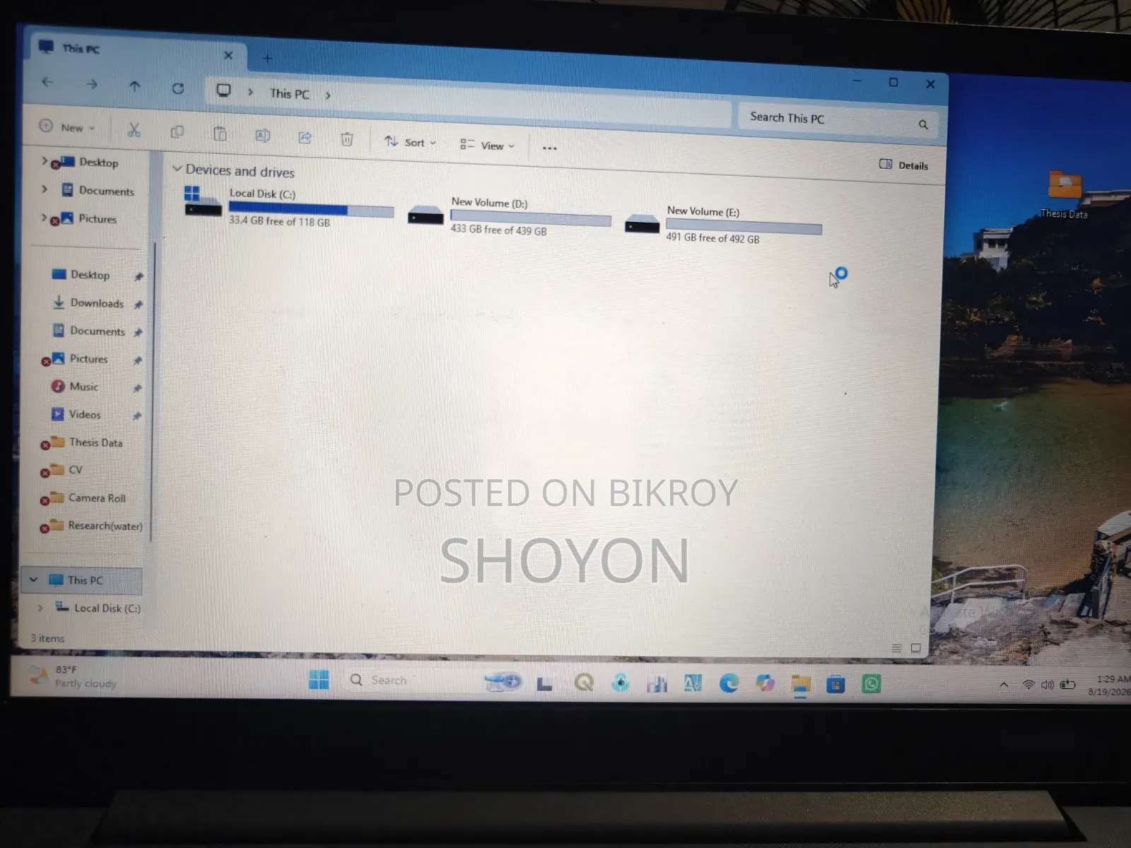 Laptop Lenovo V15 4GB Intel Core I5 HDD 512GB