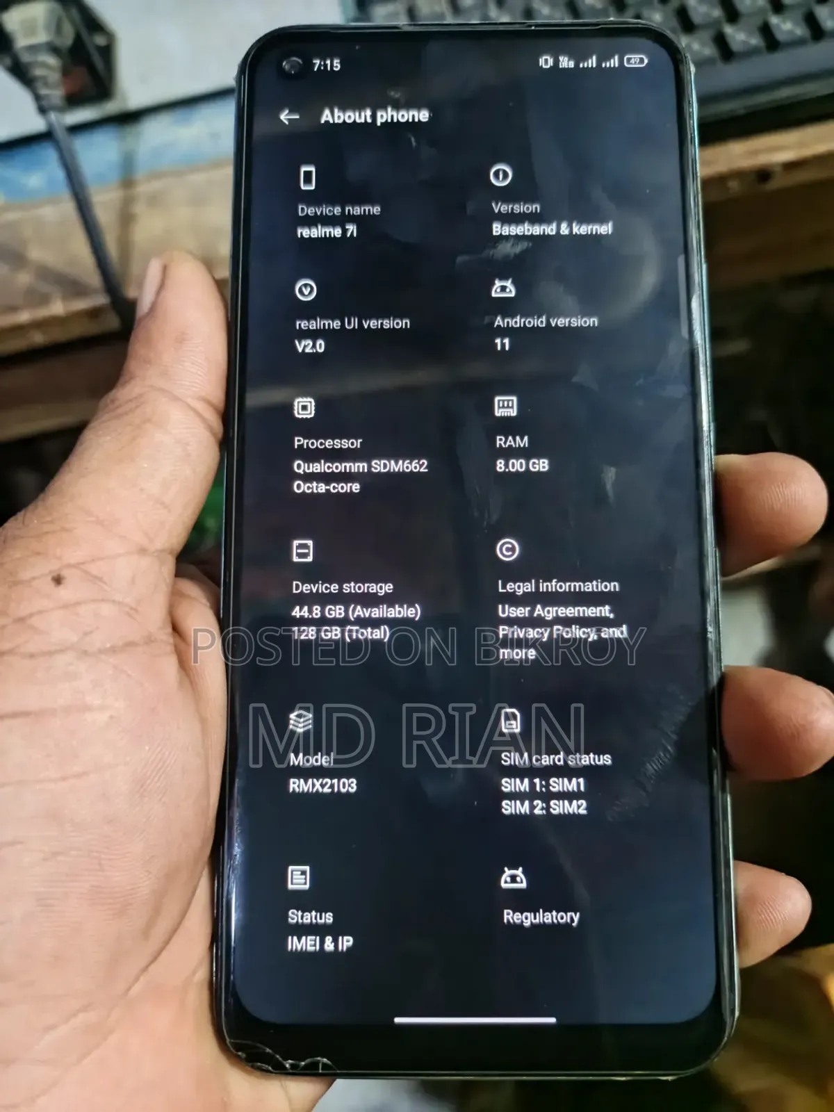 Realme 7i 128 GB Gray