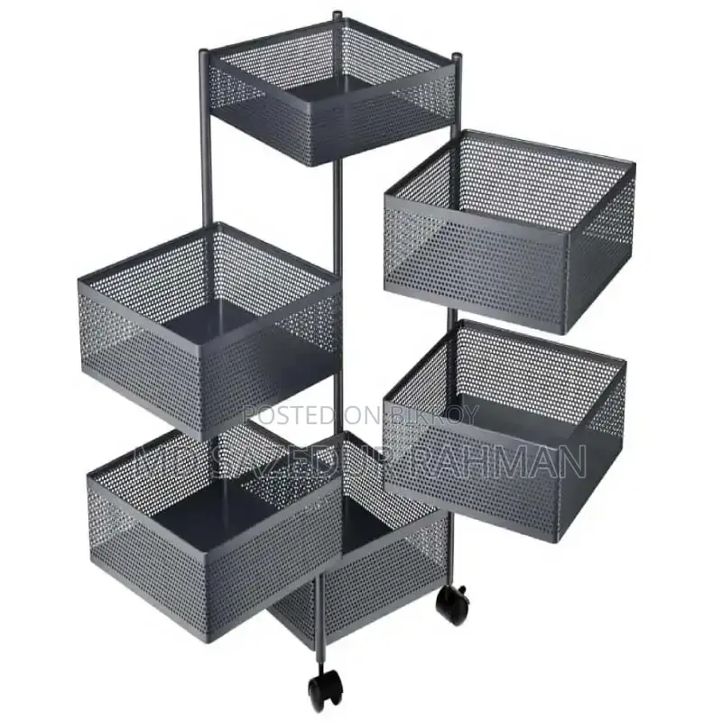 6 Layer Square Shape Round Shape Kitchen Rack