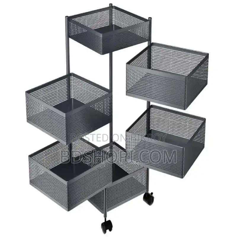6 Layer Square Shape Round Shape Kitchen Rack