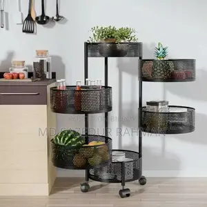 6 Layer Square Shape Round Shape Kitchen Rack