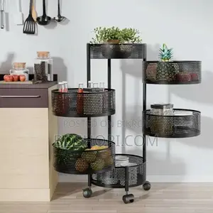 6 Layer Square Shape Round Shape Kitchen Rack