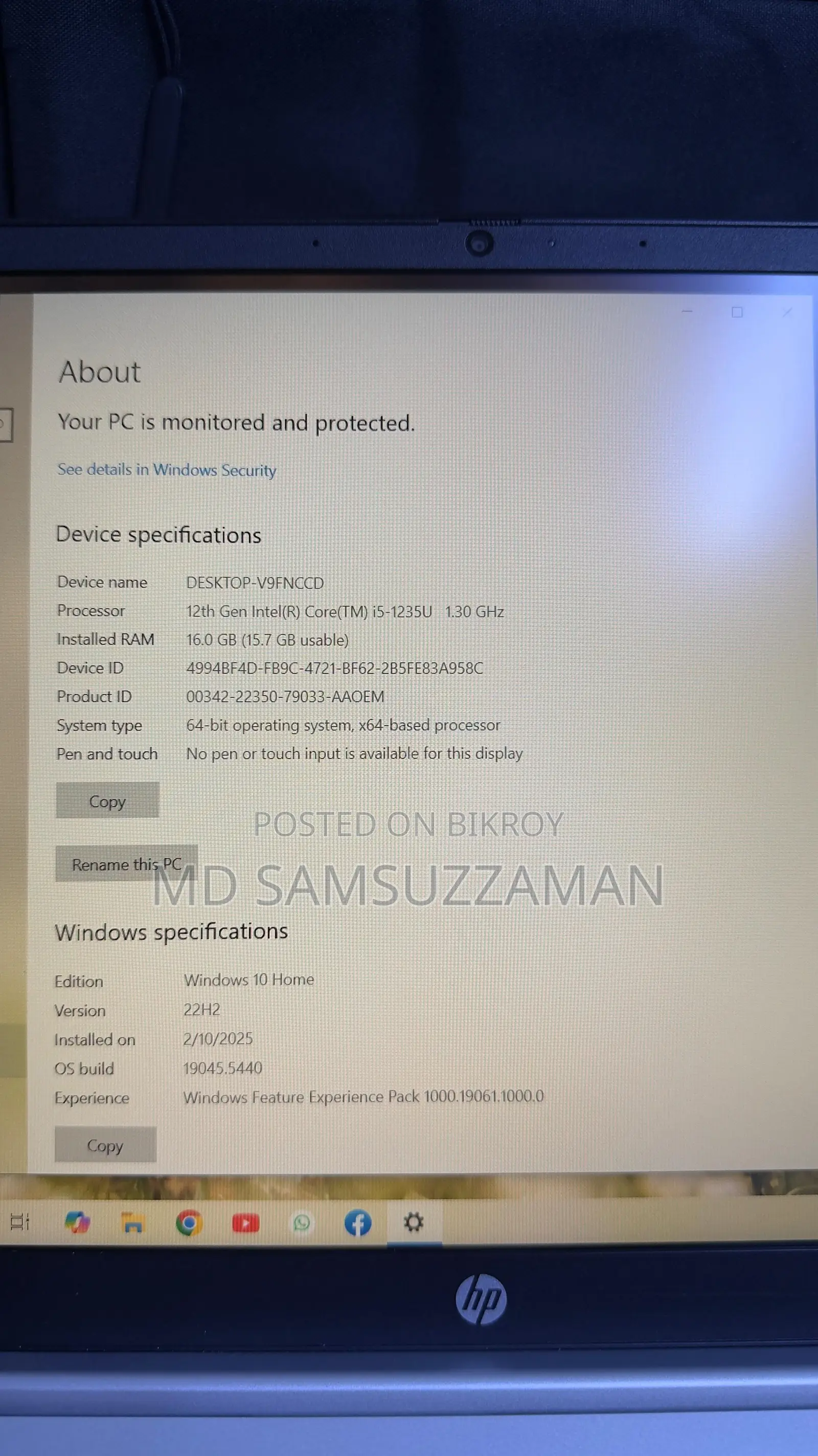 Laptop HP 16GB Intel Core i5 SSD 512GB