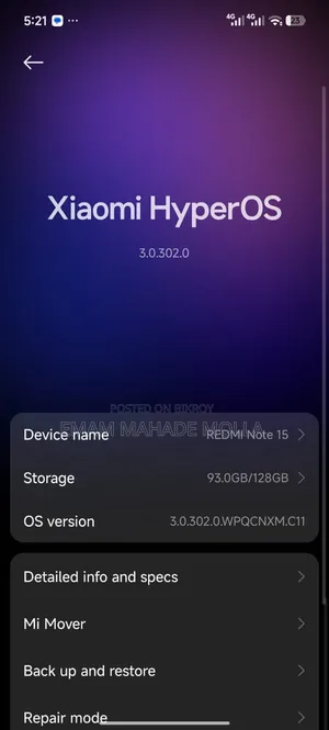 Xiaomi Redmi Note 15 128 GB Silver