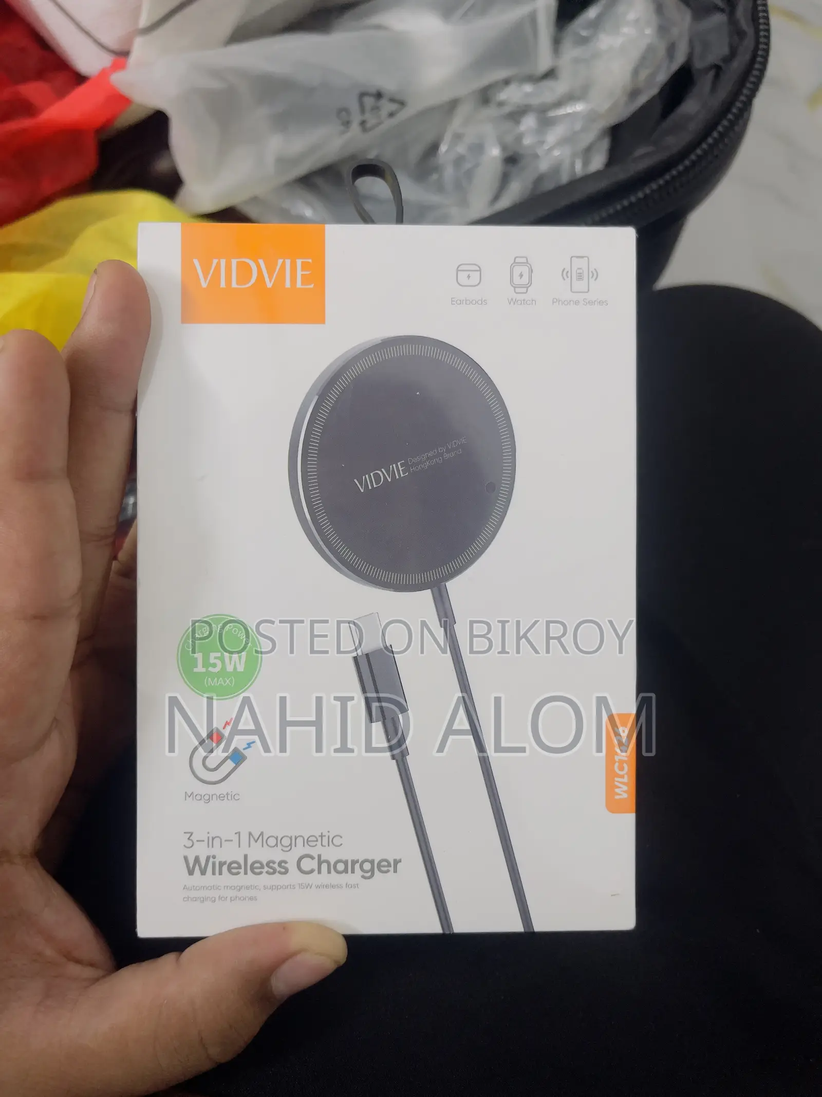 VIDVIE WLC1426 3-in-1 Magnetic Wireless Charger – Brand New
