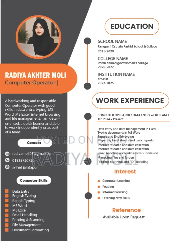 Customer Service Executive (Female)