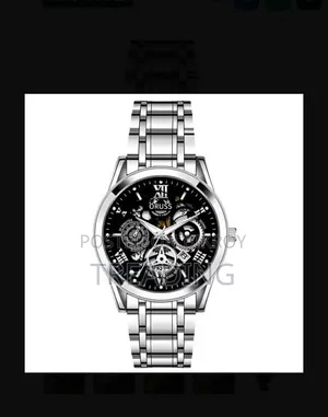 ORUSS Hollow-Out Skeleton Calendar Quartz Watch.