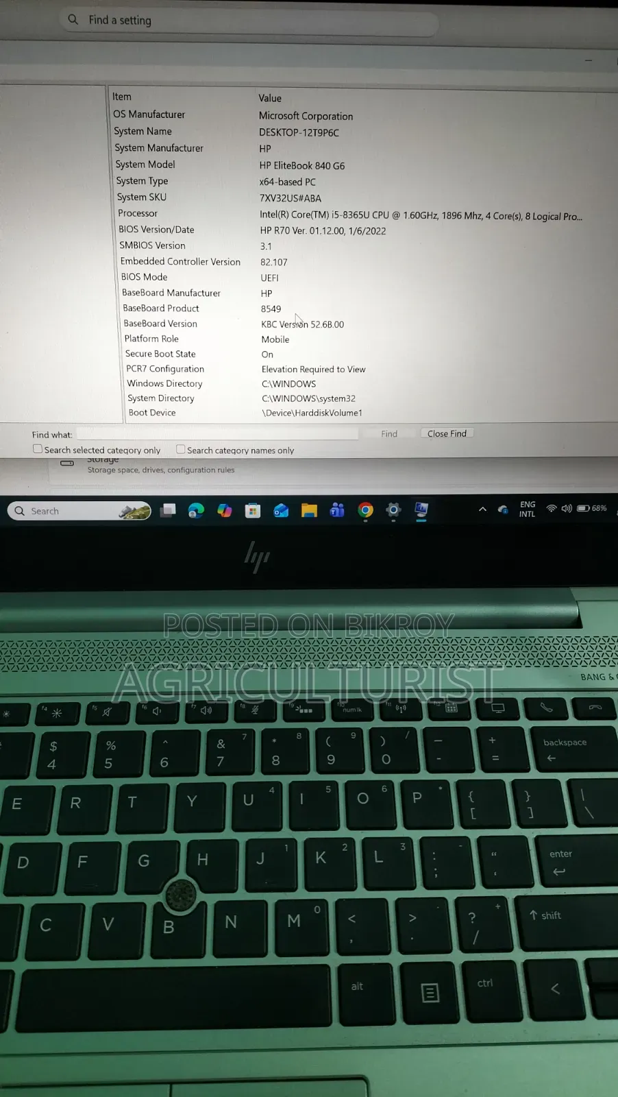 Laptop HP EliteBook 840 G6 8GB Intel Core I5 SSD 256GB