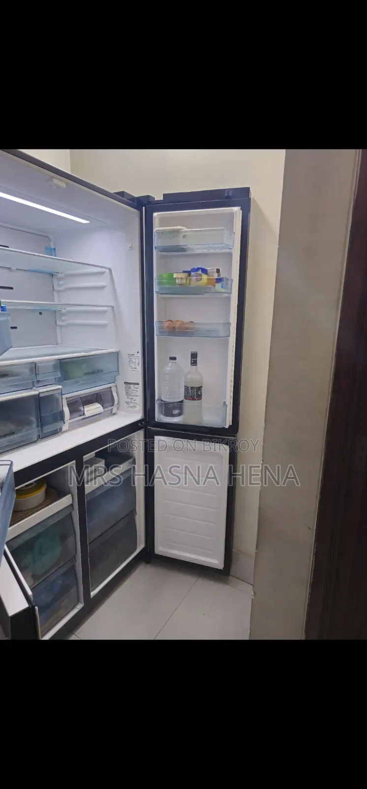 ফোর ডোরের হিটাচি ৬৩৮ লিটারের ফ্রিজ বিক্রি করা হবে।