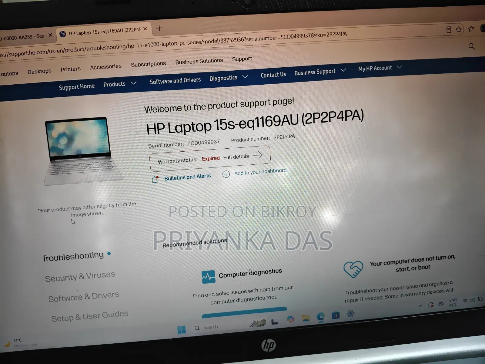 Laptop HP 15s 4GB AMD Ryzen 3 SSD 512GB