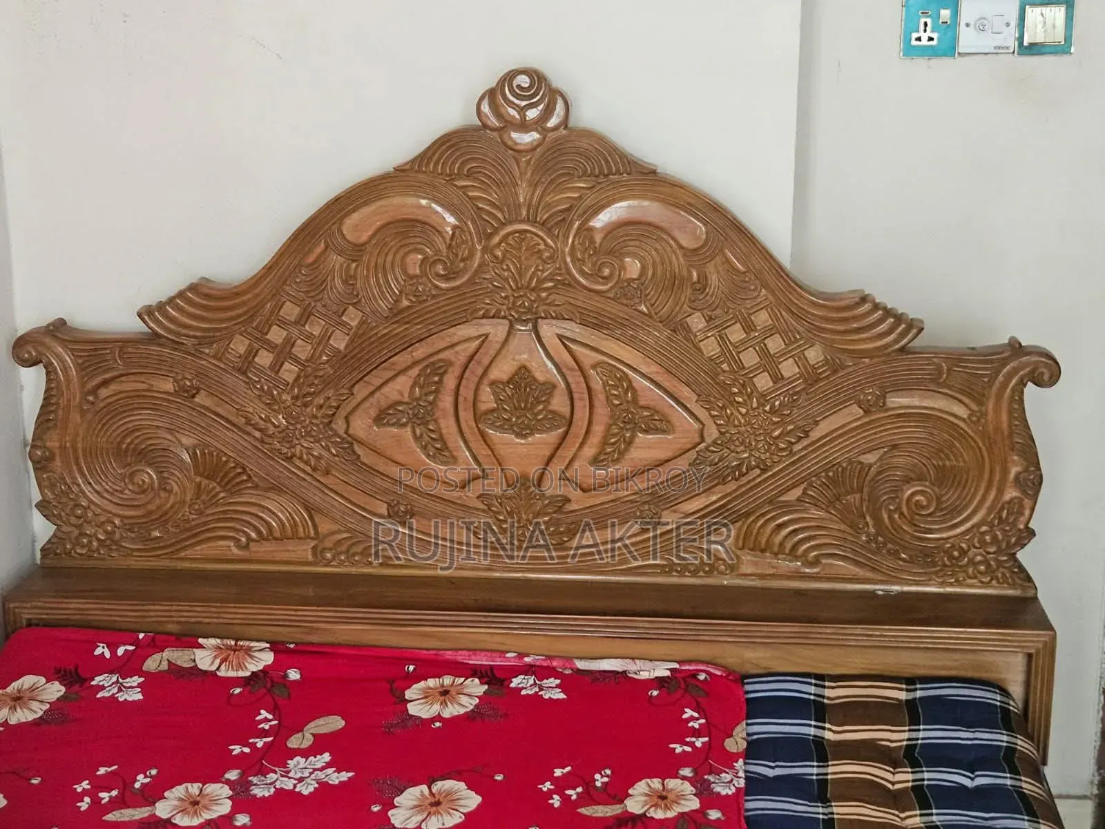Original Segun Wood Semi Box Bed ( 5ft × 7 Ft )