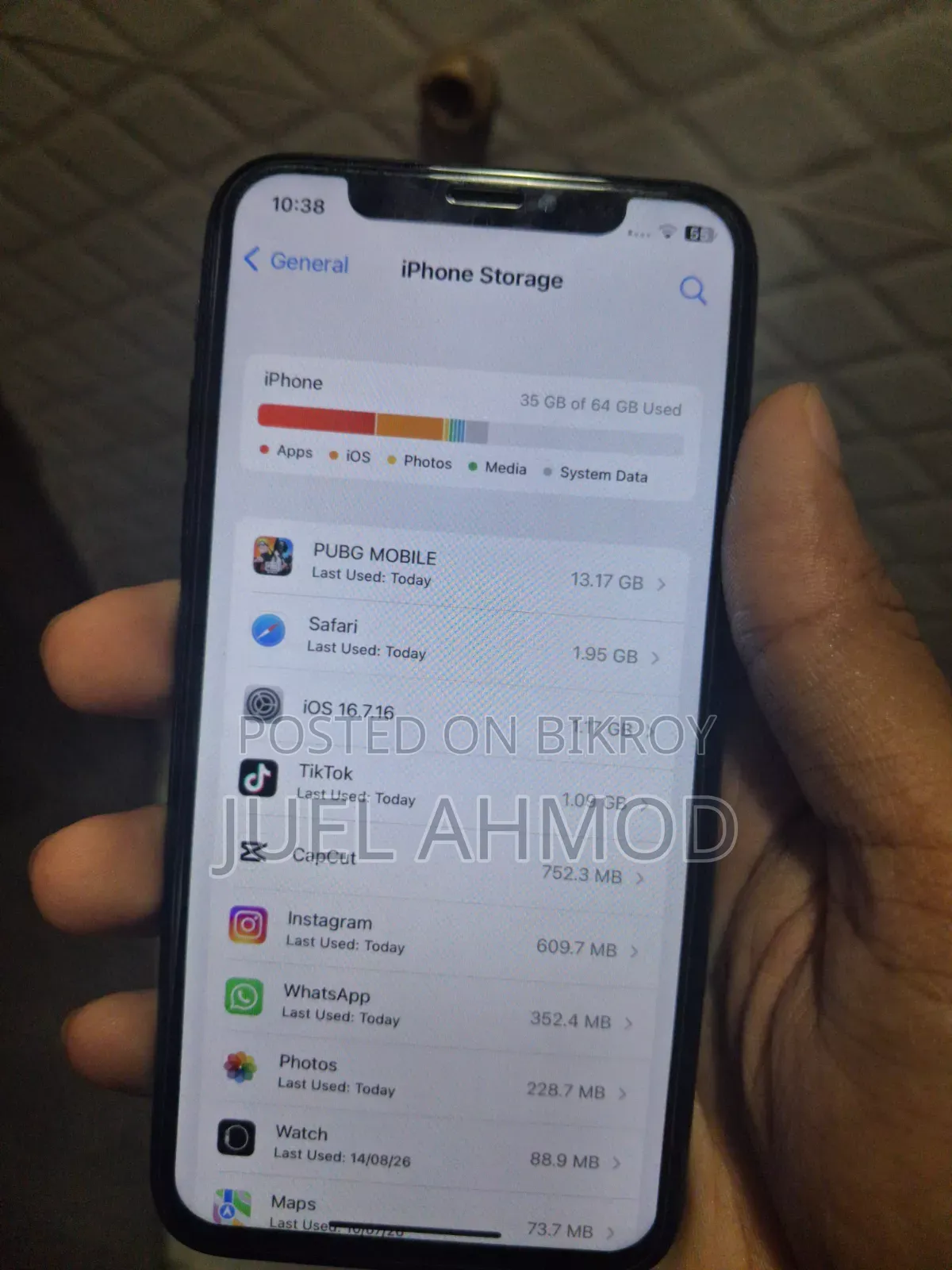 অ্যাপল আইফোন এক্স ৬৪ জিবি কালো