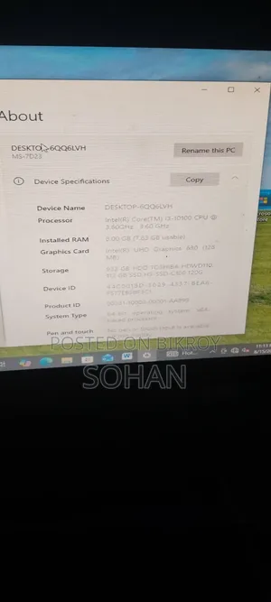 Desktop Computer 8GB Intel Core I3 HDD+SSD 1.5T