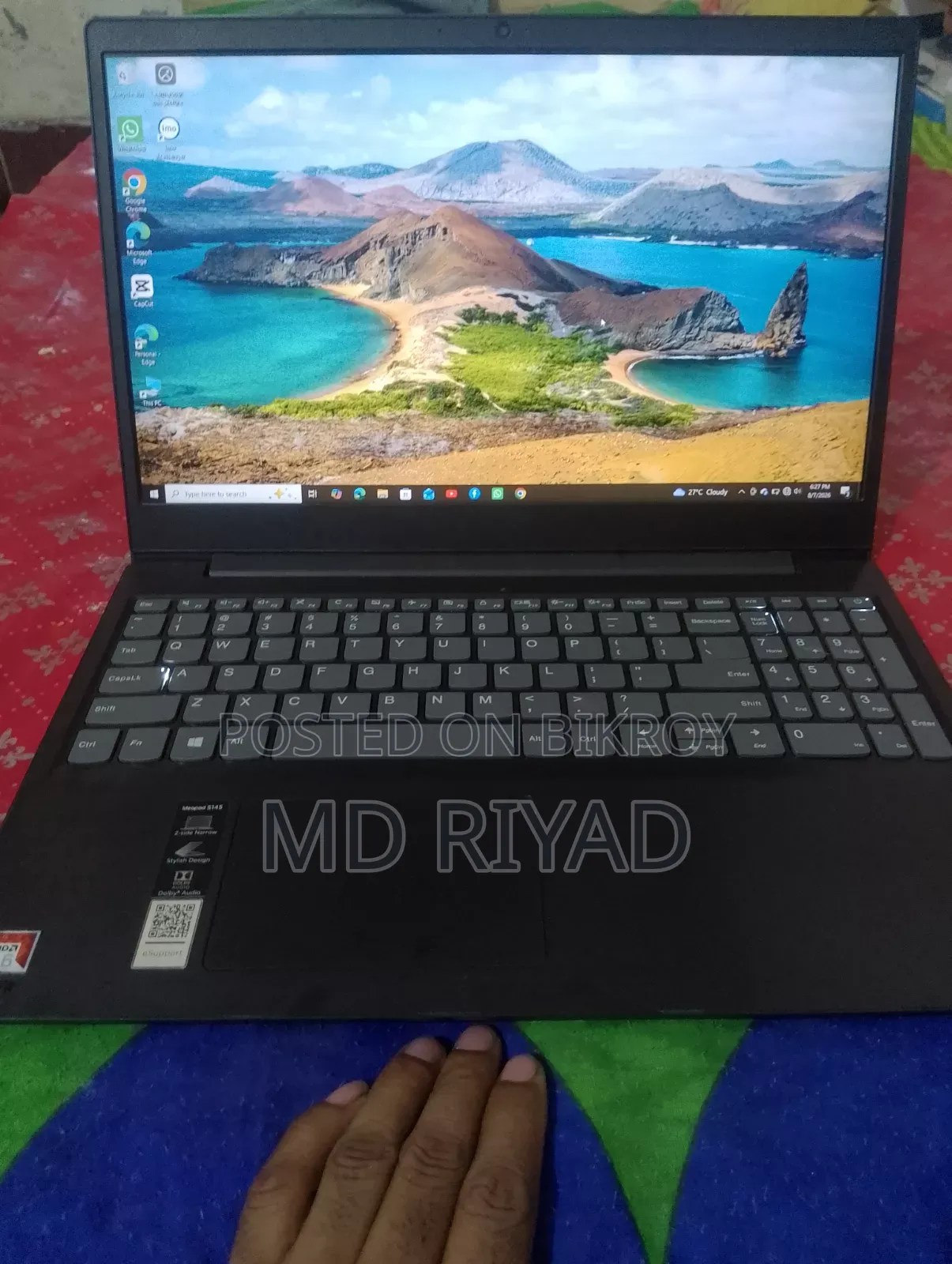 Laptop Lenovo IdeaPad S145-15 8GB RAM AMD A6 Processor 128GB SSD