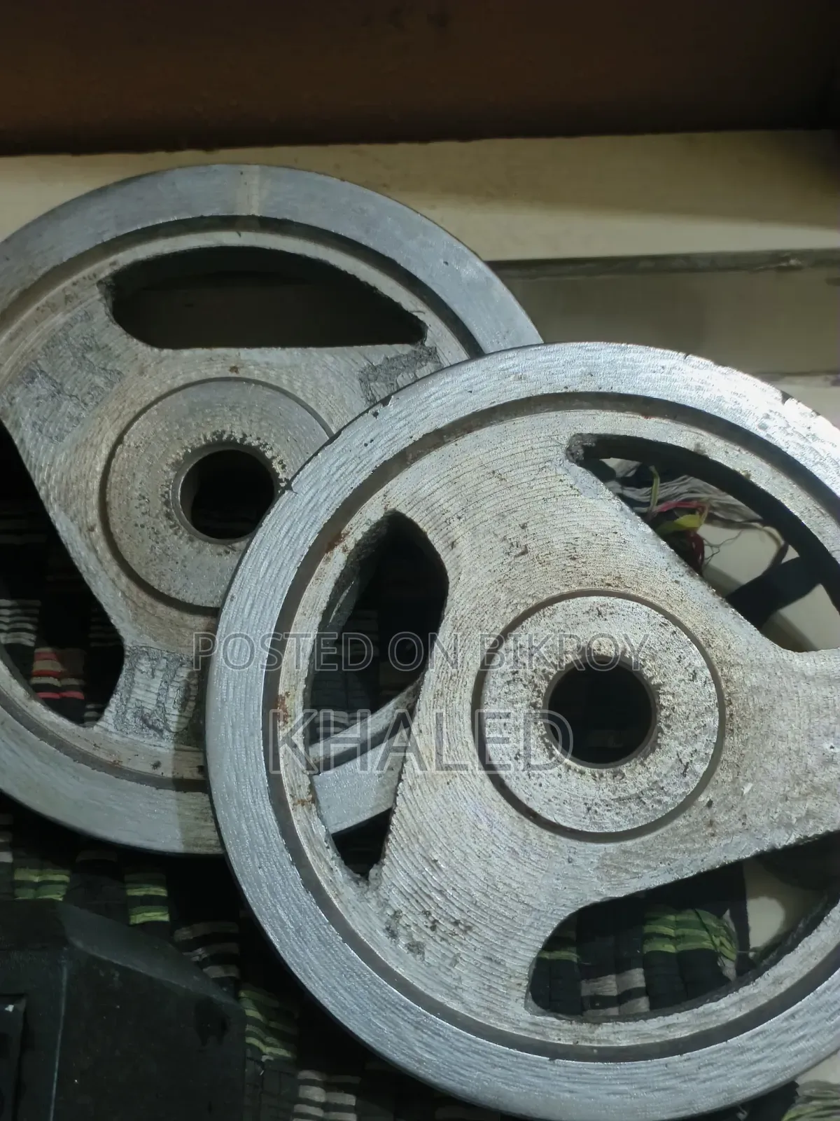 Dumbbell and Barbell Plates With Bar