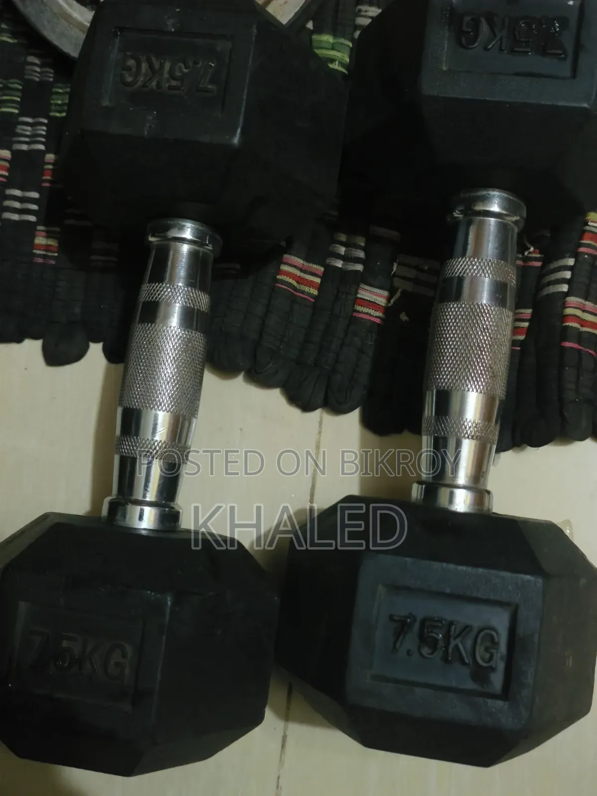 Dumbbell and Barbell Plates With Bar