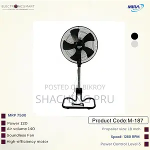 Stand Fan MIRA 18 Inch M-187 Black
