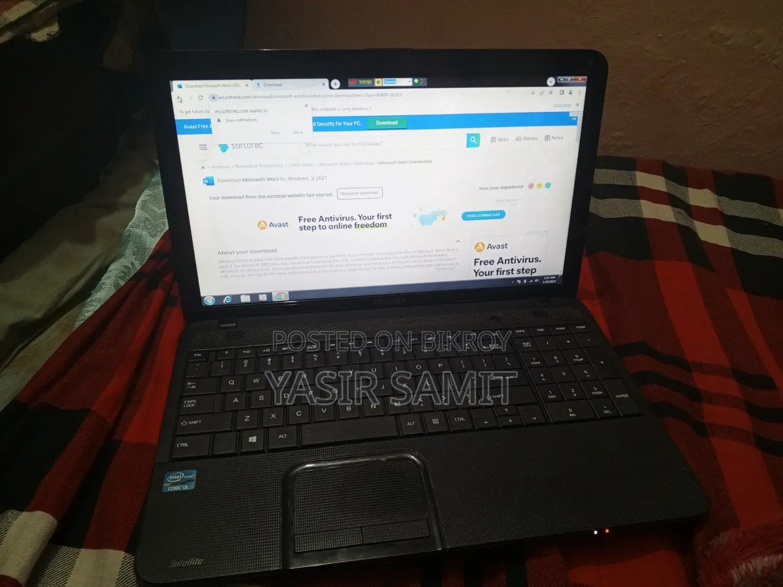 Laptop Toshiba Satellite C850 2GB Intel Pentium SSD 256GB