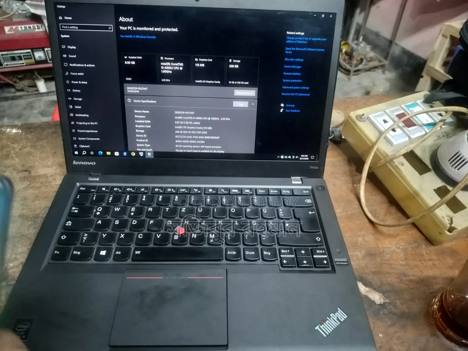 Laptop Lenovo ThinkPad T490s 8GB Intel Core I5 SSD 128GB